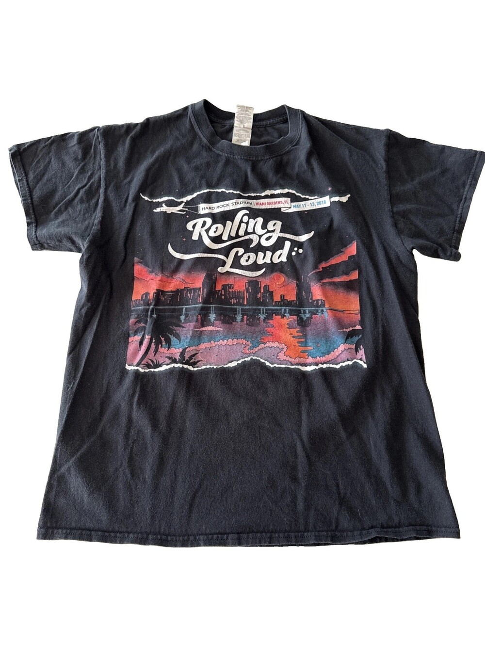 Rolling Loud Hard Rock Stadium 2018 Hip Hop Concert Tour T-Shirt Black Medium